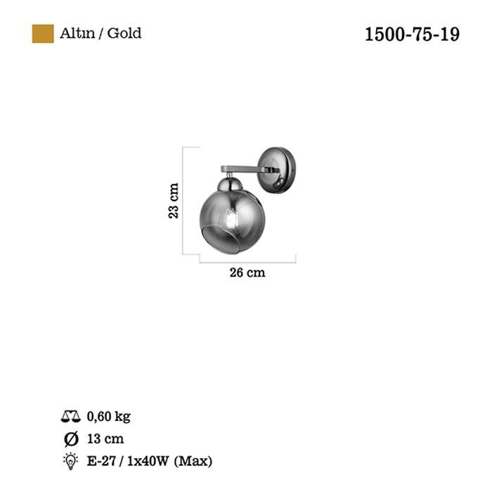 Aytaç Lucea RANKO TEKLİ APLİK KOYU ALTIN 1xE27