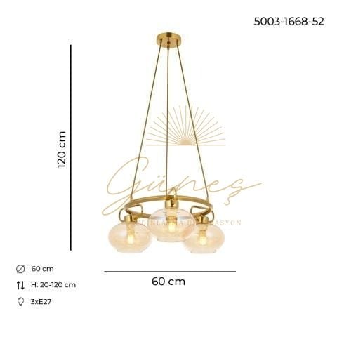 London 3lü Çemberli Avize Eskitme