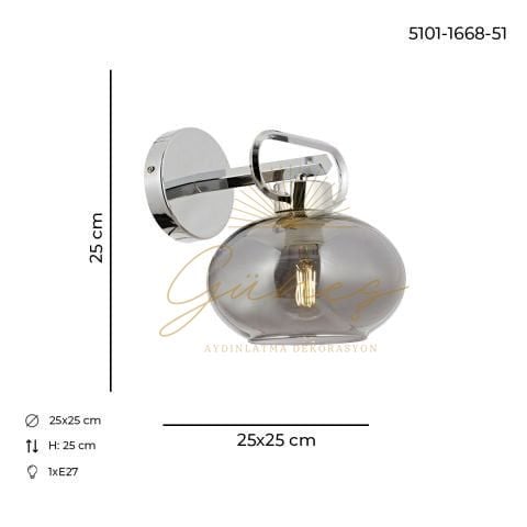 London Tekli Aplik Krom