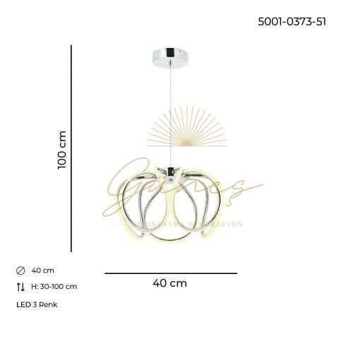 Lina Tekli Sarkıt Avize Krom