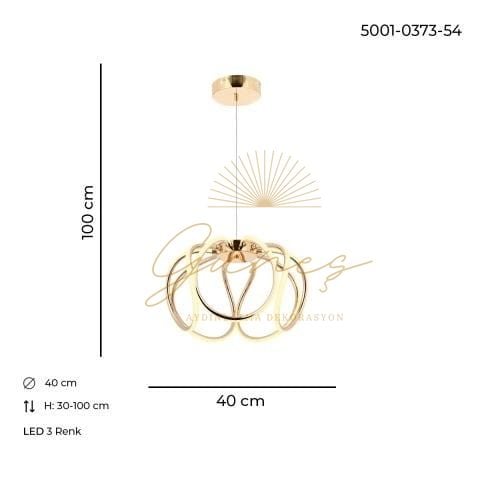 Lina Tekli Sarkıt Avize Gold