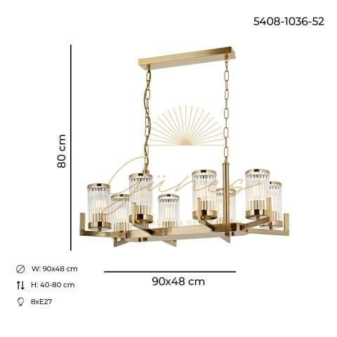 İnterce 8li Yemek Masası Lak Eskitme