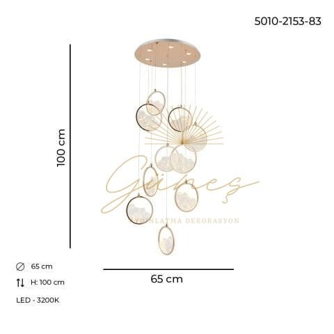 Geyik 10lu Sarkıt Avize Gold