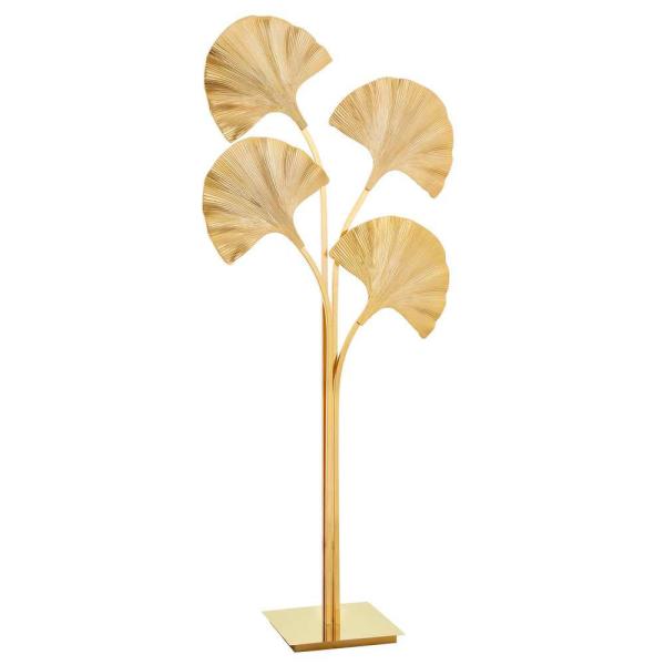 4'lü Yaprak Gold Pirinç Lambader