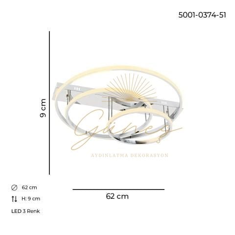 Enva Tekli Sarkıt Avize Krom