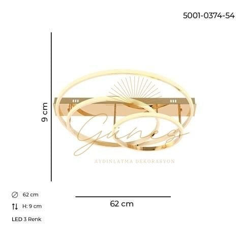 Enva Tekli Sarkıt Avize Gold