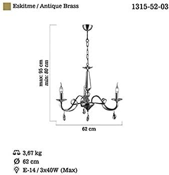 Aytaç Lucea Castro 3 Lü Eskitme E14 Avize