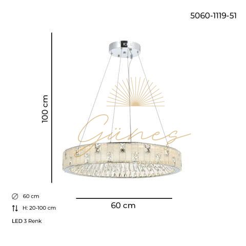 Asır 60lık Avize Krom