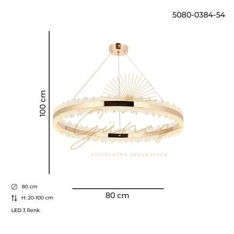 Ares 80lik Sarkıt Avize Gold