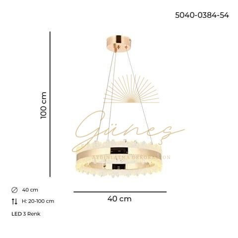 Ares 40lık Sarkıt Avize Gold