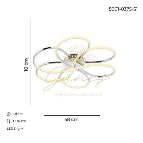 Alviya Tekli Sarkıt Avize Krom