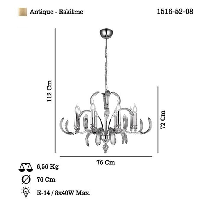 AYTAÇ LUCEA ARTEMİ 8Lİ ESKİTME AVİZE