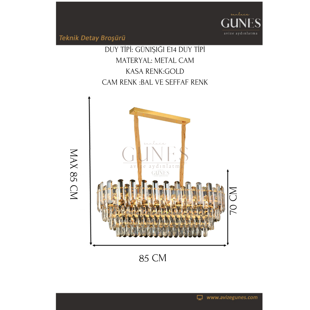 ÖZMER MT-027 GOLD 70 LİK AVİZE