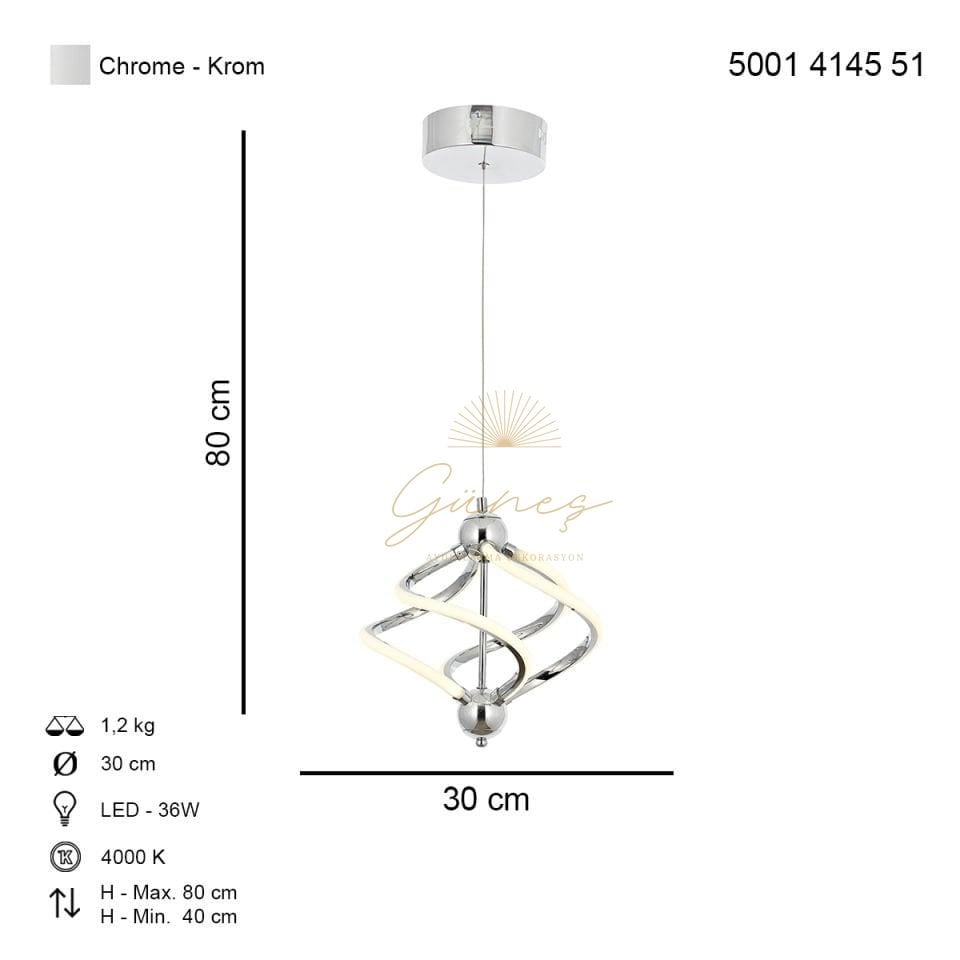 Ravena Tekli Ledli Avize Krom