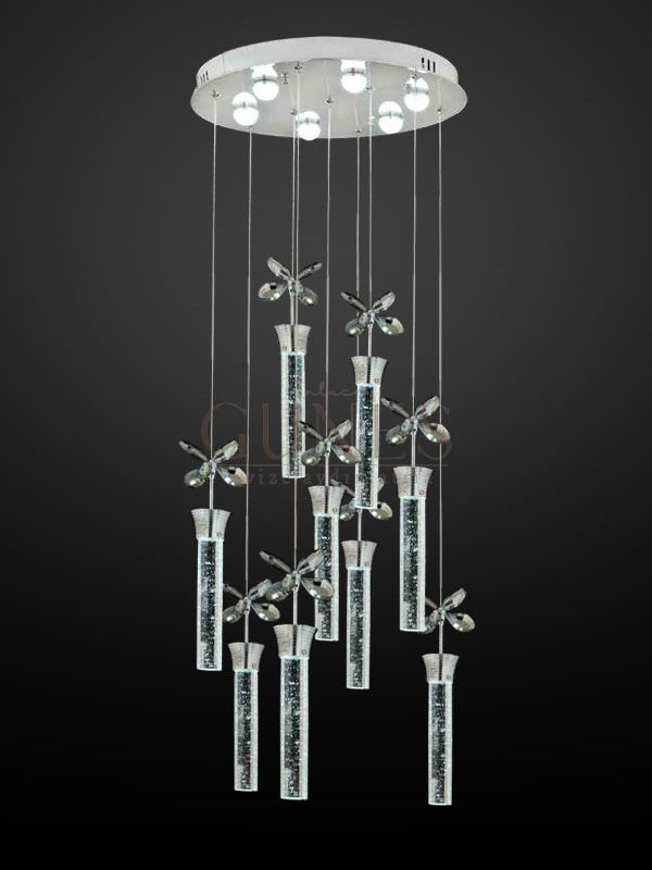 ÖZMER AD-034 KROM 9LU SARKIT LED AVİZE