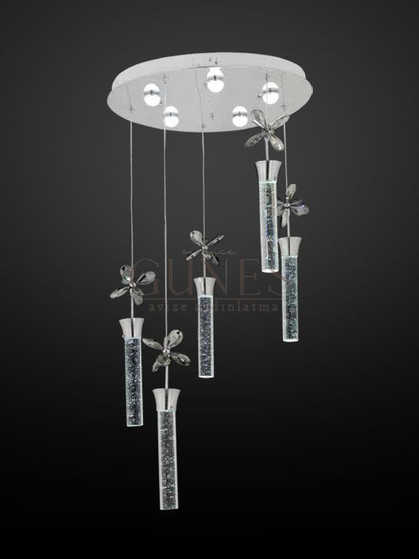 ÖZMER AD-034 KROM 5Lİ SARKIT LED AVİZE