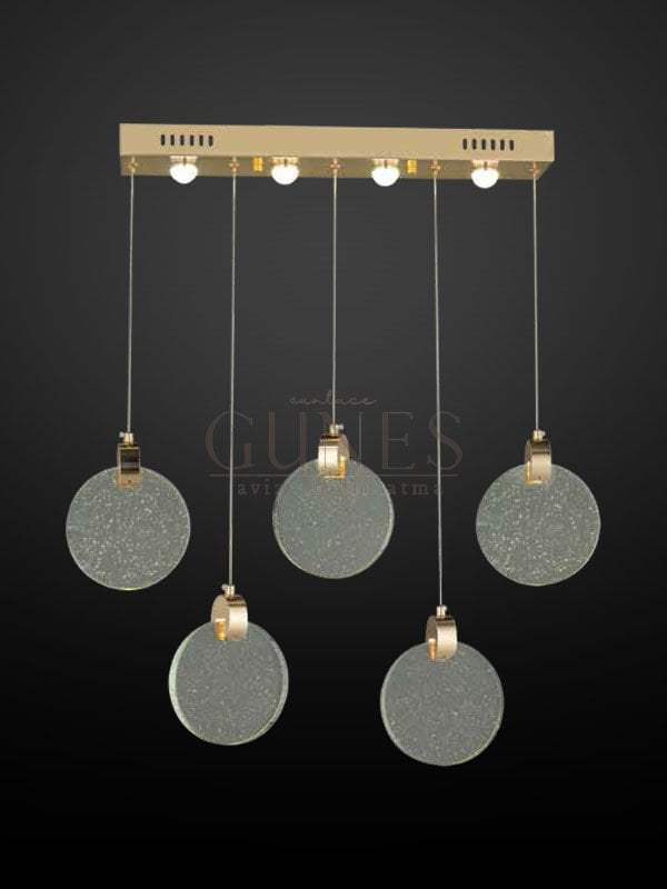 ÖZMER PV-123 GOLD 5Lİ SIRALI LED AVİZE