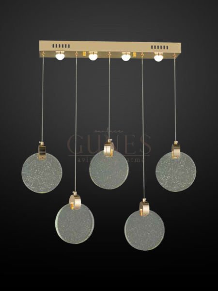 ÖZMER PV-123 GOLD 5Lİ SIRALI LED AVİZE