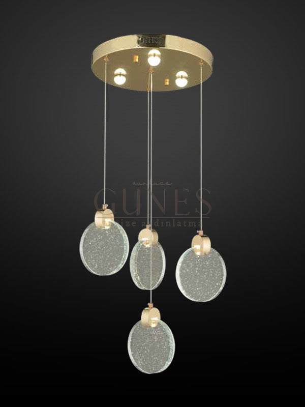 ÖZMER PV-123 GOLD 4LÜ SARKIT LED AVİZE