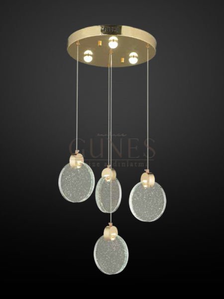 ÖZMER PV-123 GOLD 4LÜ SARKIT LED AVİZE