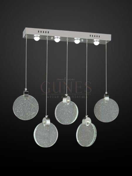 ÖZMER PV-123 GOLD 5Lİ SIRALI LED AVİZE