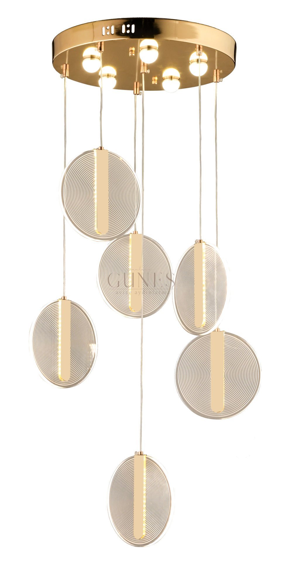 ÖZMER AD-089 6’LI GOLD SARKIT LED AVİZE