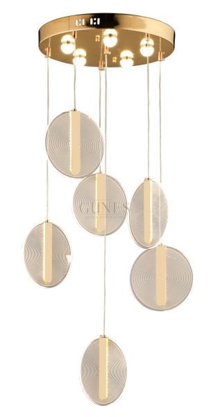 ÖZMER AD-089 6’LI GOLD SARKIT LED AVİZE