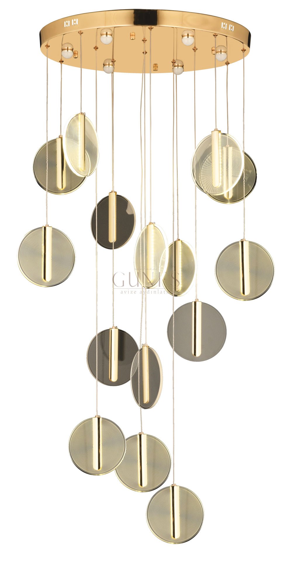 ÖZMER AD-089 15’Lİ GOLD SARKIT LED AVİZE