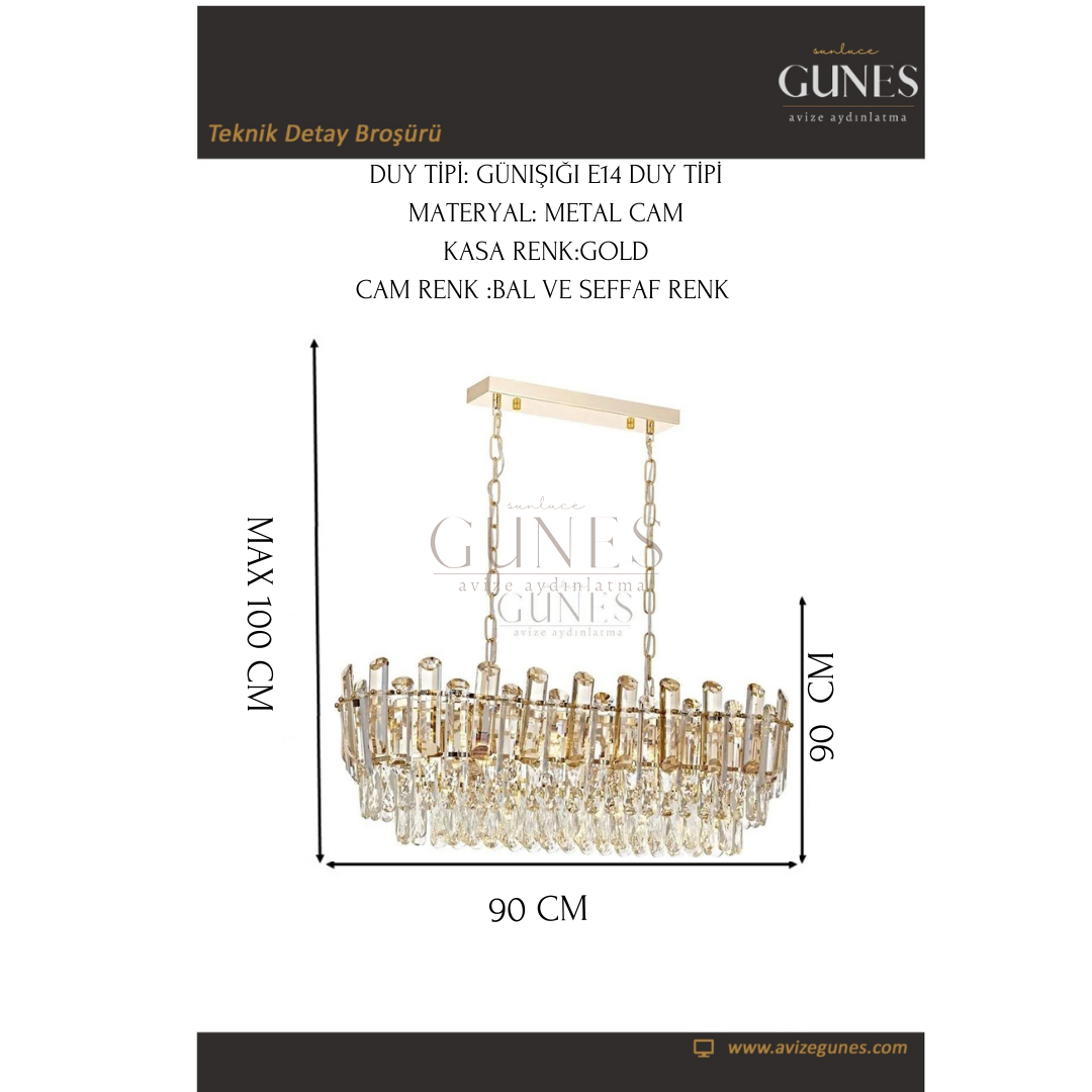 ÖZMER MT-31 GOLD 70LİK  AVİZE