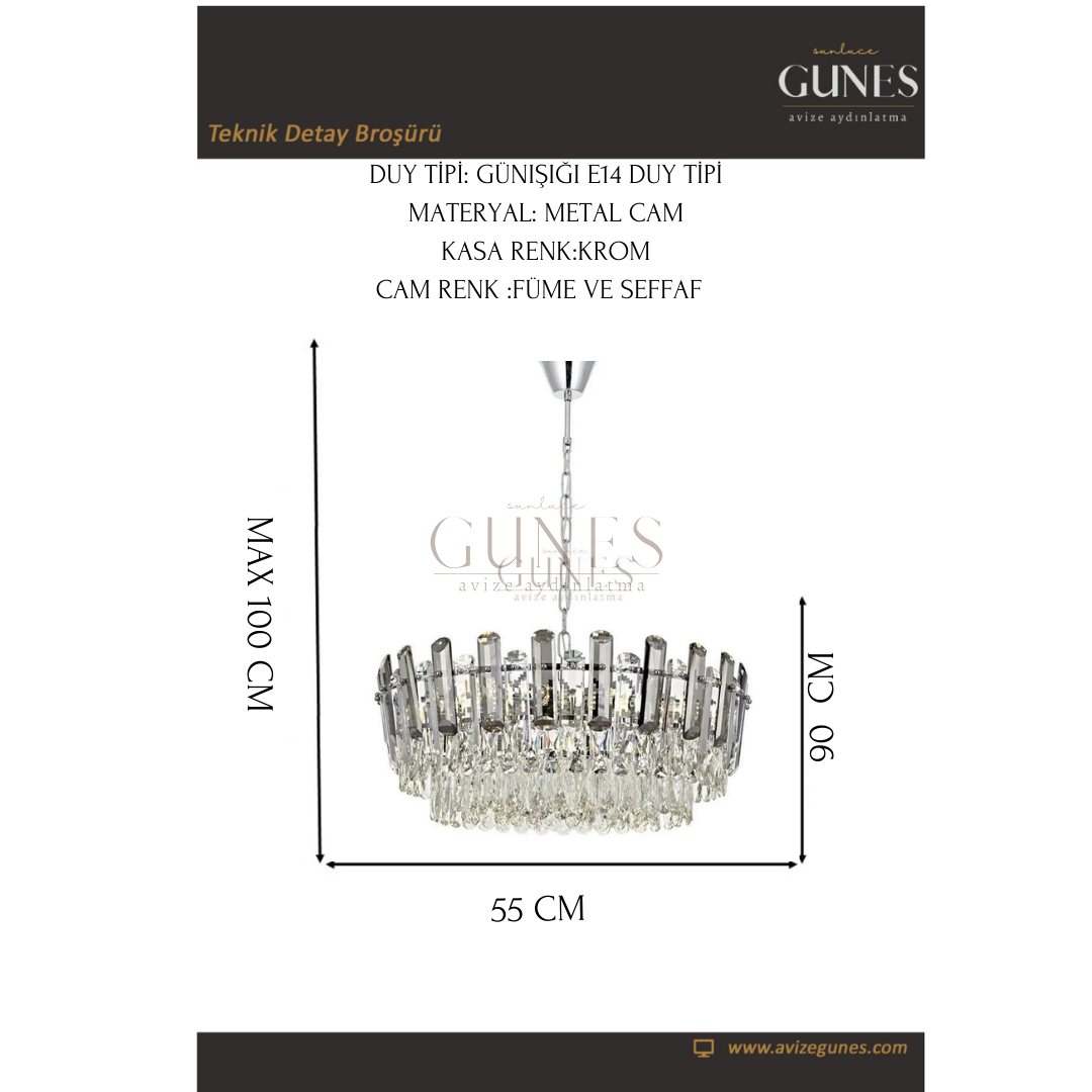 ÖZMER MT-31 55LİK KROM AVİZE