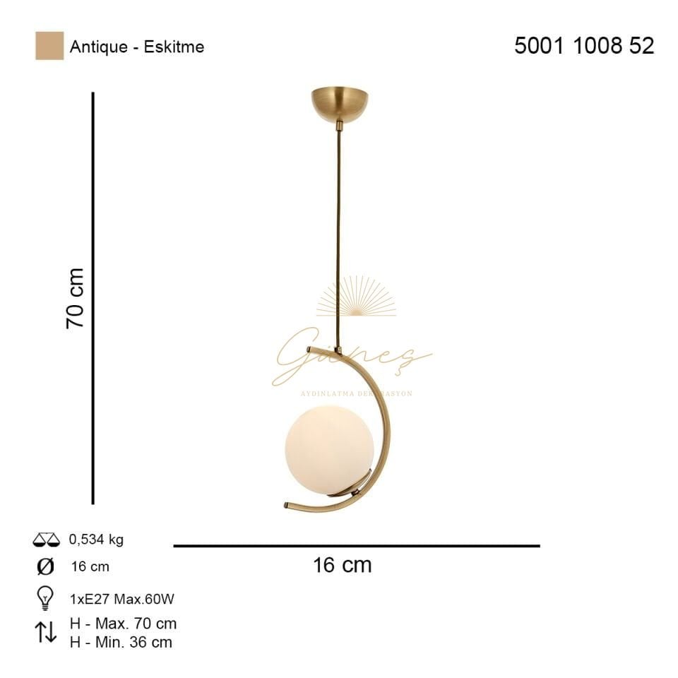 Zafra Tekli Sarkıt Avize Eskitme