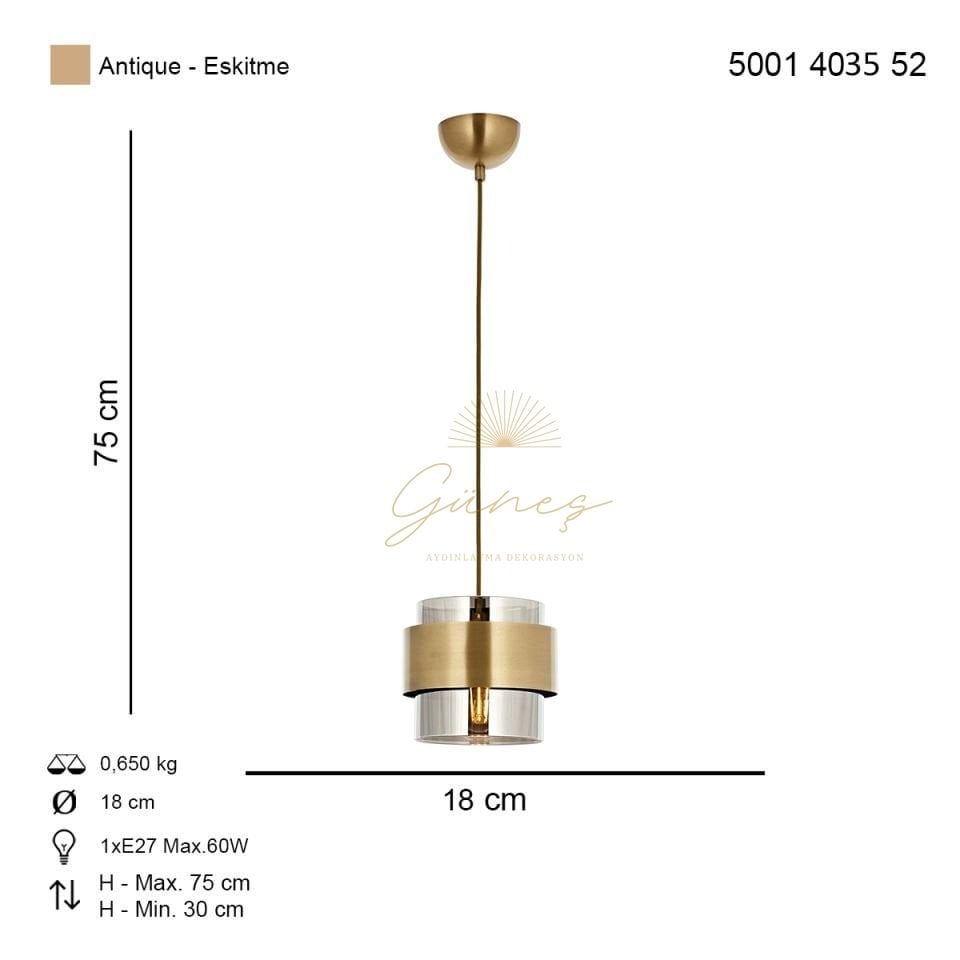 Roza Tekli Sarkıt Avize Eskitme