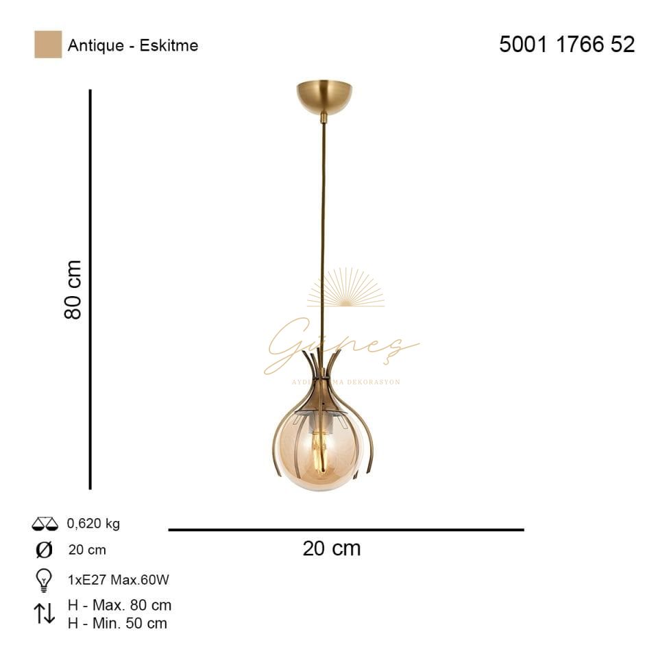 Pençe Tekli Sarkıt Avize Eskitme