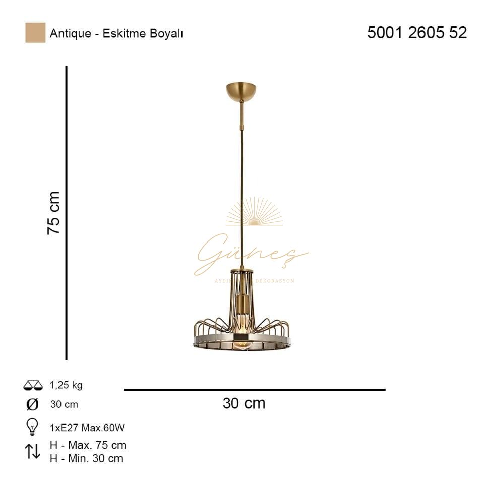 Modes Tekli Sarkıt Avize Eskitme