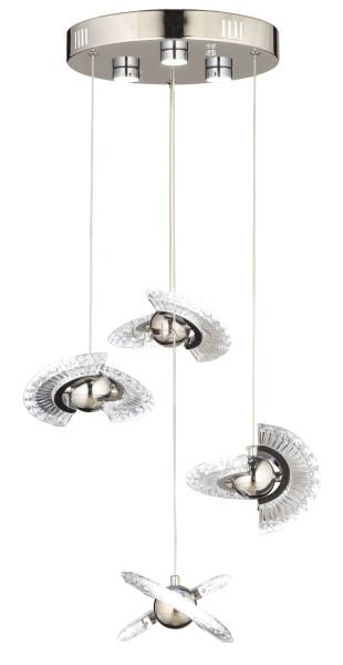 ÖZMER AD-086 KROM 4LÜ SARKIT LED AVİZE