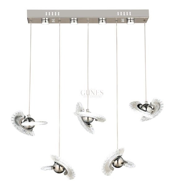 ÖZMER AD-086 KROM 5Lİ SIRALI LED AVİZE