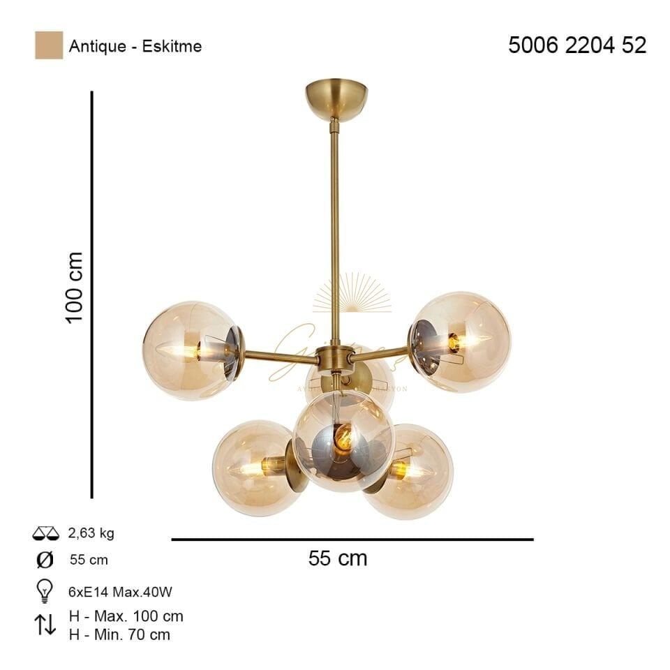 Köst 6 lı Modern Avize Eskitme