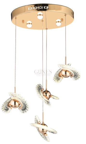ÖZMER AD-086 GOLD 4LÜ SARKIT LED AVİZE