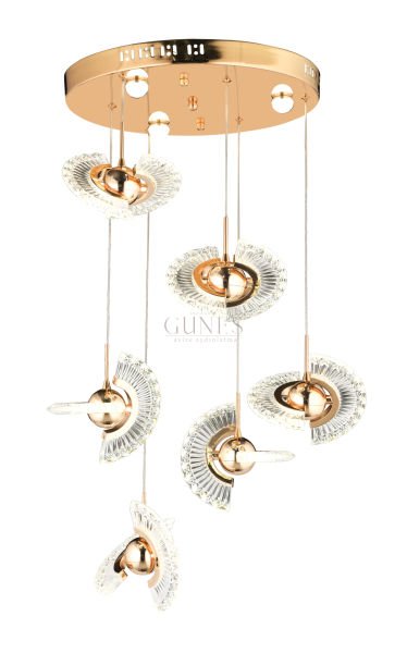 ÖZMER AD-086 GOLD 6LI SARKIT LED AVİZE