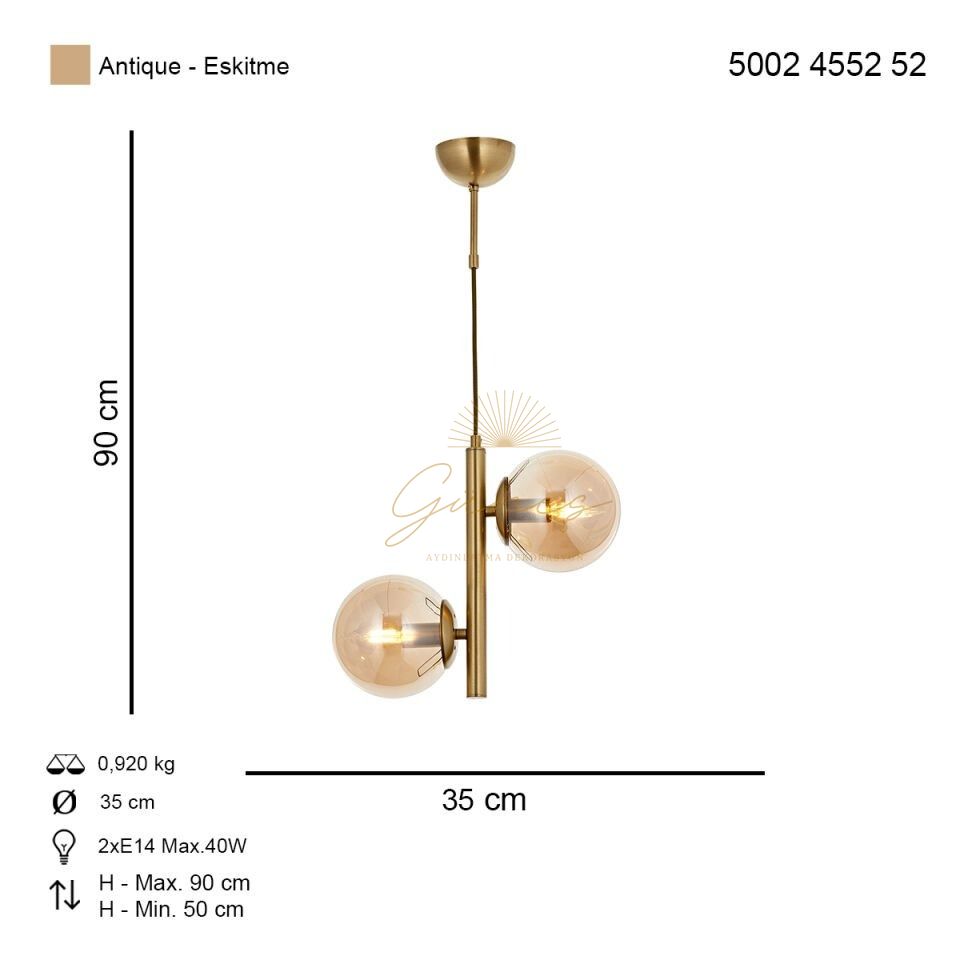 Eylül 2 li Sarkıt Avize Antrasit