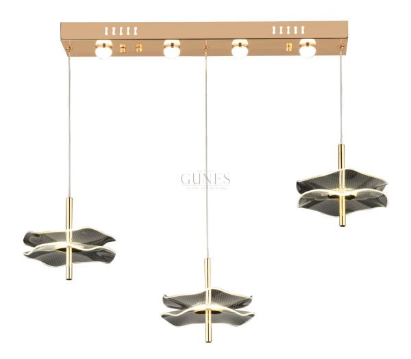 ÖZMER PV-140 GOLD 3LÜ SIRALI LED AVİZE