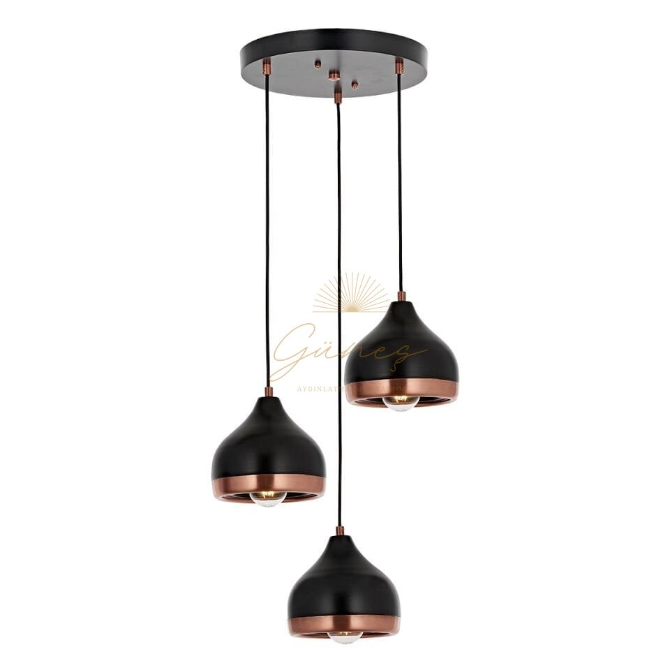 Delıght 3 lü Sarkıt Avize Siyah