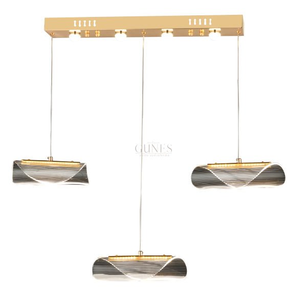ÖZMER AD-98 GOLD 3LÜ SIRALI LED AVİZE