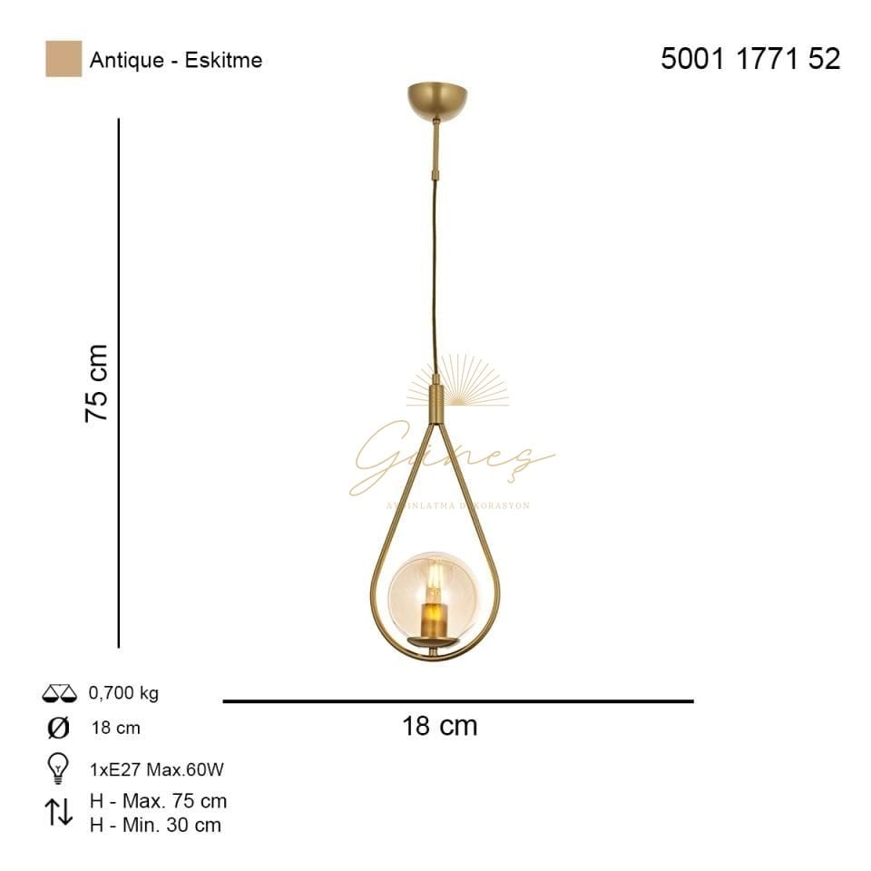 Arman Tekli Sarkıt Avize Eskitme