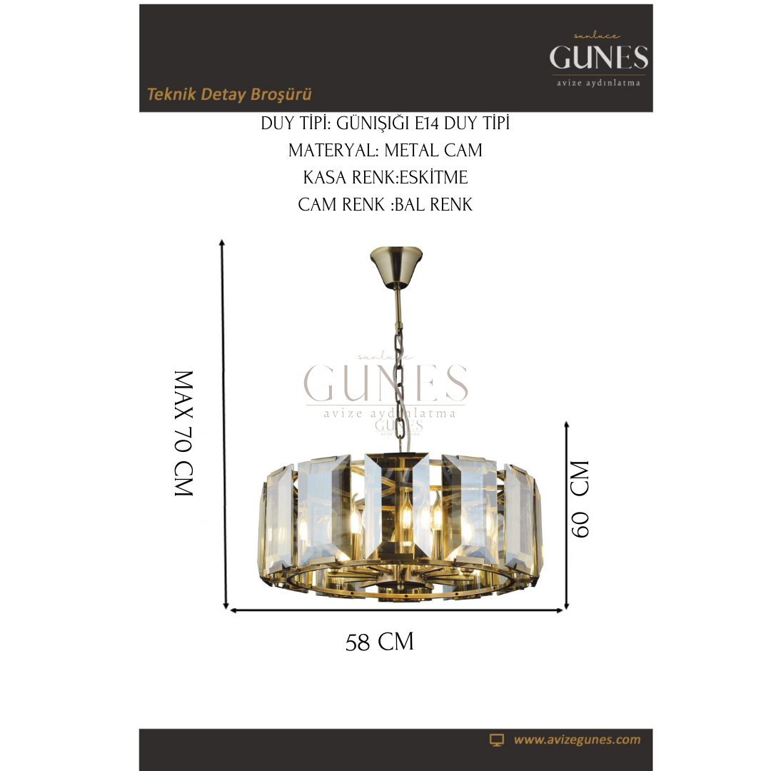 ÖZMER MT-008 ESKİTME KRİSTAL AVİZE