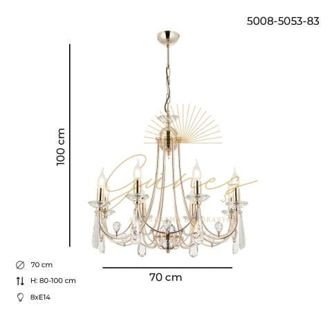 Prenses 8li Klasik Avize Eskitme