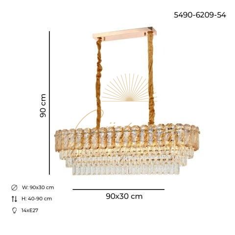 Hazar 90*35 Klasik Avize Gold