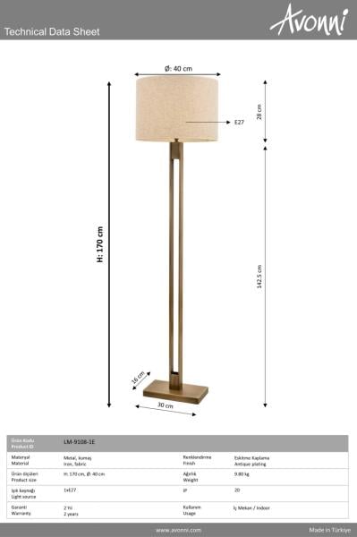 Eskitme Kaplama Lambader AVONNİ-LM-9108-1E