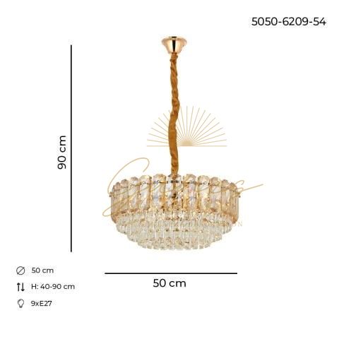 Hazar 50lik Klasik Avize Gold