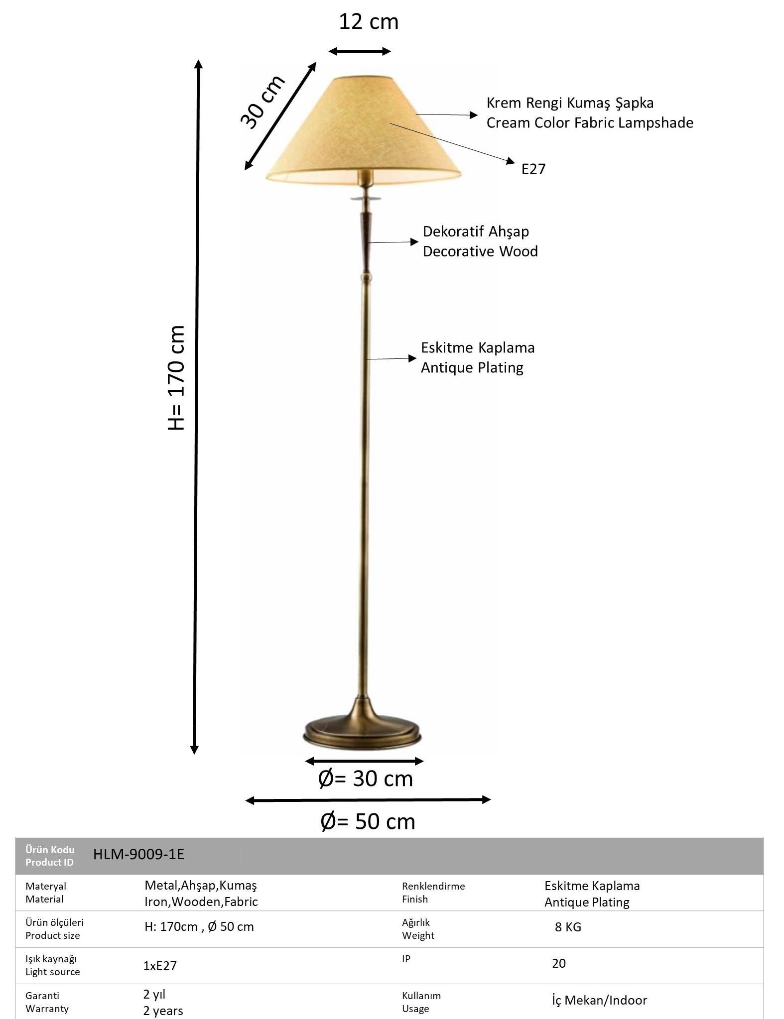 Eskitme Kaplama Lambader AVONNİ-HLM-9009-1E